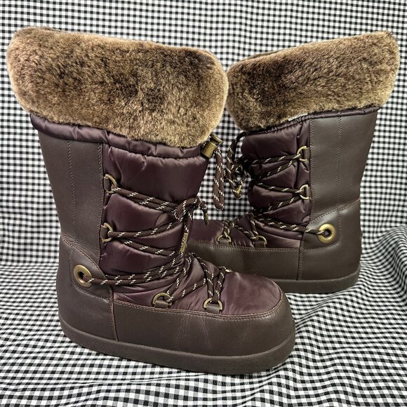 UGG Cottrell Moon Boot Chunky Cozy Snow Boots Stout Brown Women's Size 9 - Picture 1 of 7